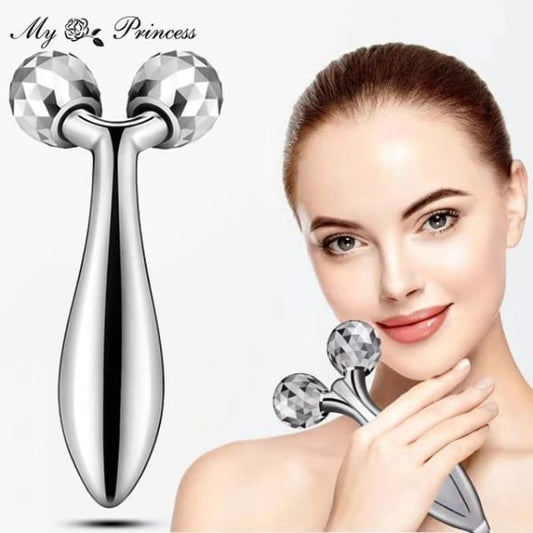 3d Face Massager Roller – 360° Rotation Handheld Y-shape Plastic Tool For Face Lifting, Anti-wrinkle, Skin Firming