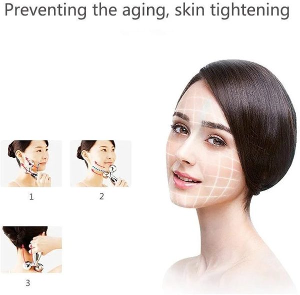 3d Face Massager Roller – 360° Rotation Handheld Y-shape Plastic Tool For Face Lifting, Anti-wrinkle, Skin Firming