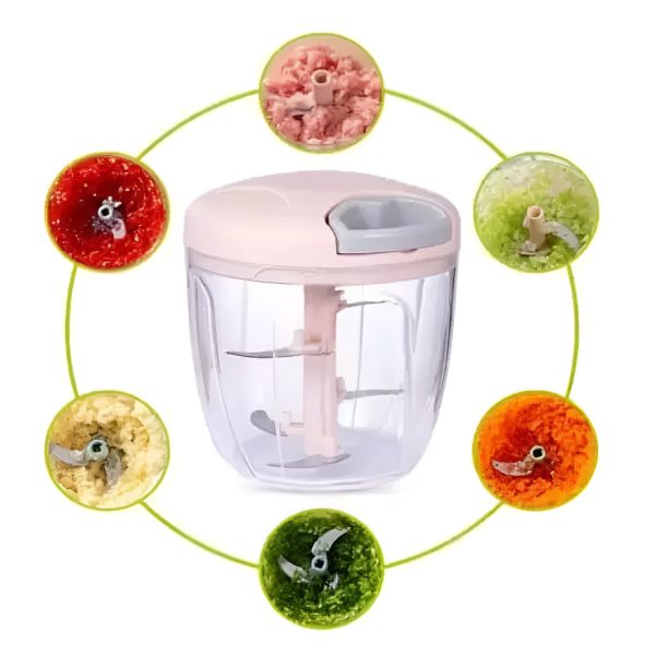 5 Blades Manual Vegetable Chopper Cutter Hand Pull Food Chopper