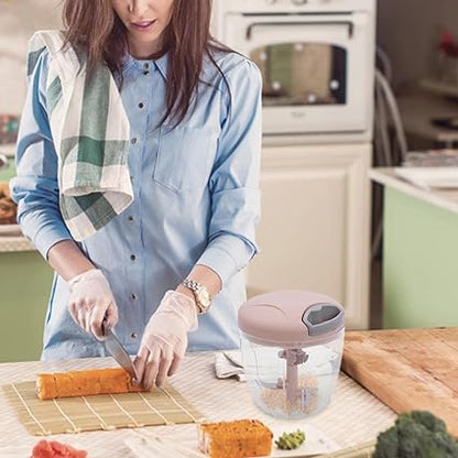 5 Blades Manual Vegetable Chopper Cutter Hand Pull Food Chopper