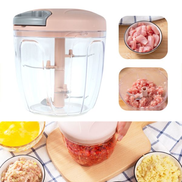 5 Blades Manual Vegetable Chopper Cutter Hand Pull Food Chopper