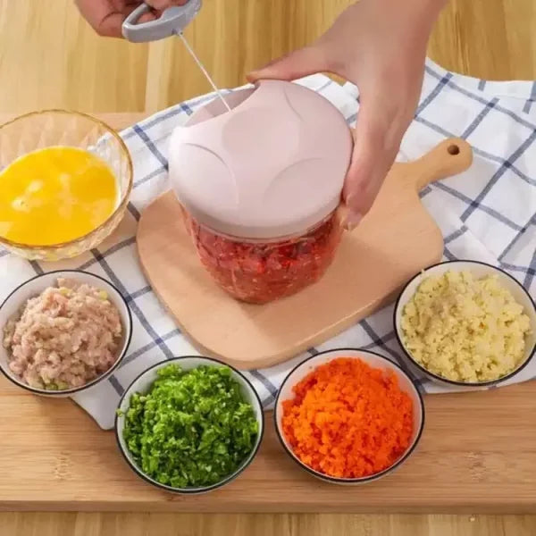 5 Blades Manual Vegetable Chopper Cutter Hand Pull Food Chopper
