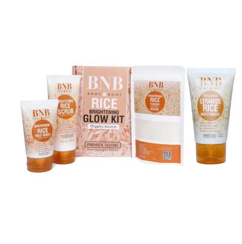 3 in 1 Brightening Glow Kit Rice Scrub Face Wash + Mask...