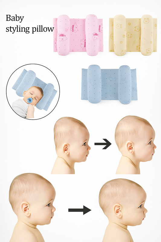 Adjustable Baby Head Shaping Pillow Soft Memory Foam Infant Pillow for Flat Head