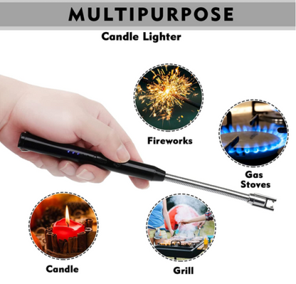 Arc Lighter With Usb Charging | Flameless Windproof | Led Battery Display | Safety Switch