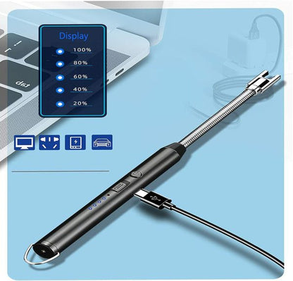 Arc Lighter With Usb Charging | Flameless Windproof | Led Battery Display | Safety Switch