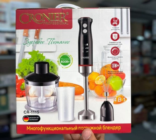 Cronier Professional 4-in-1 Hand Blender Set | Chopper, Blender, Coffee & Egg Beater, Whisker