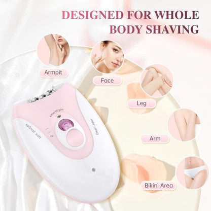 Ladies Epilator With 2-speed Adjustment, Painless Hair Removal, Rechargeable, Compact
