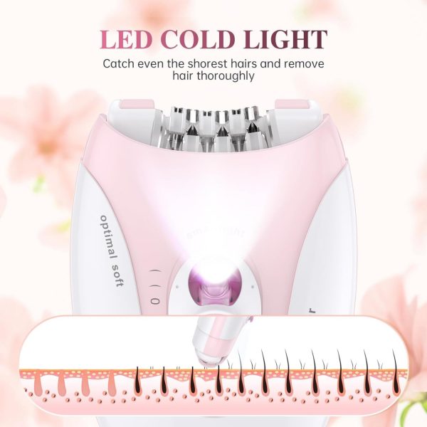 Ladies Epilator With 2-speed Adjustment, Painless Hair Removal, Rechargeable, Compact