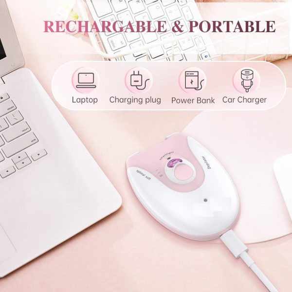 Ladies Epilator With 2-speed Adjustment, Painless Hair Removal, Rechargeable, Compact