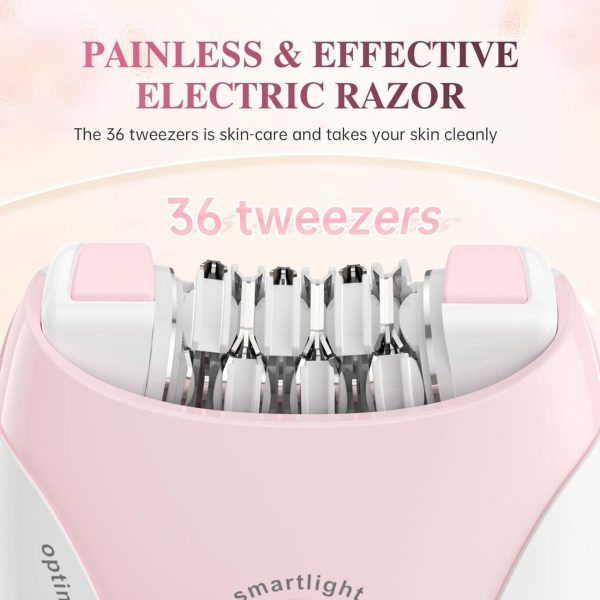 Ladies Epilator With 2-speed Adjustment, Painless Hair Removal, Rechargeable, Compact