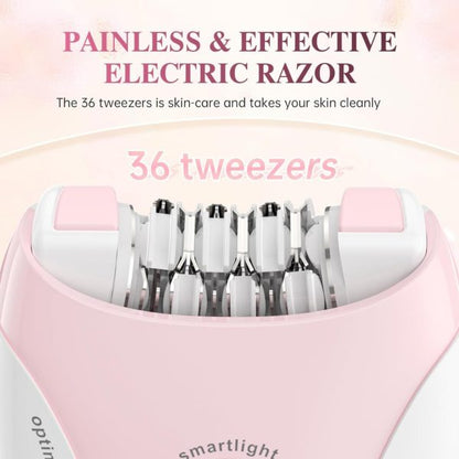 Ladies Epilator With 2-speed Adjustment, Painless Hair Removal, Rechargeable, Compact