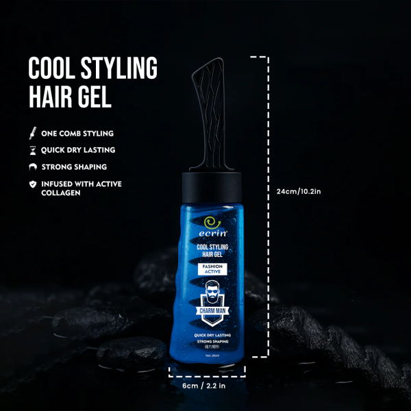 Ecrin Cool Styling Hair Gel With Active Collagen | Strong Hold, No Flakes, Nourishing Formula