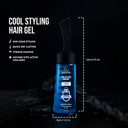 Ecrin Cool Styling Hair Gel With Active Collagen | Strong Hold, No Flakes, Nourishing Formula