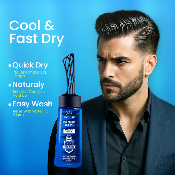 Ecrin Cool Styling Hair Gel With Active Collagen | Strong Hold, No Flakes, Nourishing Formula