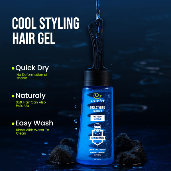 Ecrin Cool Styling Hair Gel With Active Collagen | Strong Hold, No Flakes, Nourishing Formula