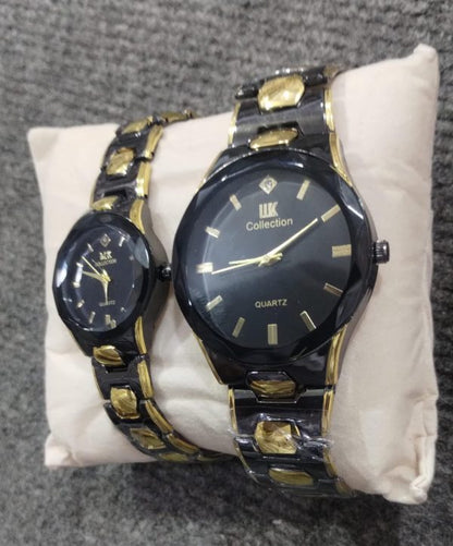 Elegant Couple Watch Set – Luxury Quartz Wristwatches For Him & Her Dual-tone Metal Strap