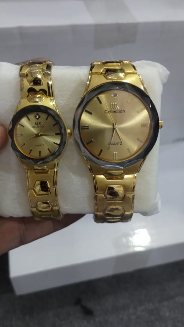 Elegant Couple Watch Set – Luxury Quartz Wristwatches For Him & Her Dual-tone Metal Strap