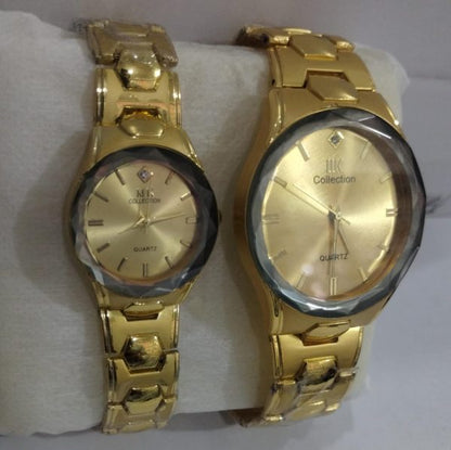 Elegant Couple Watch Set – Luxury Quartz Wristwatches For Him & Her Dual-tone Metal Strap