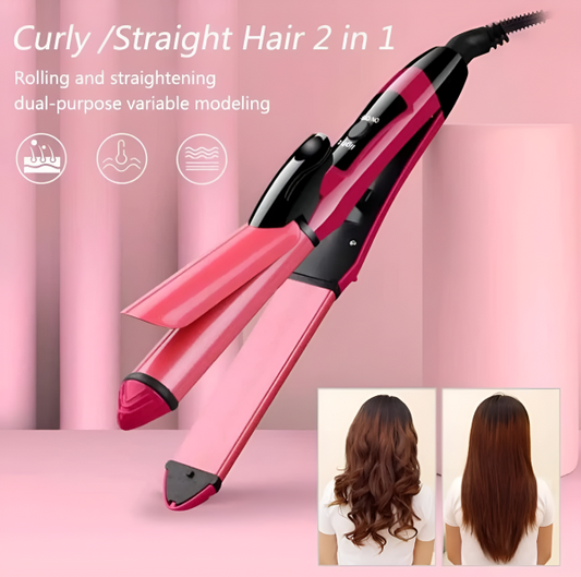 Nova 2-in-1 Hair Straightener & Curler – Model Nh-2009,