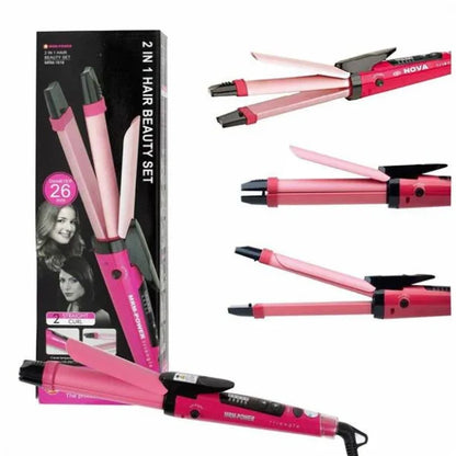Nova 2-in-1 Hair Straightener & Curler – Model Nh-2009,