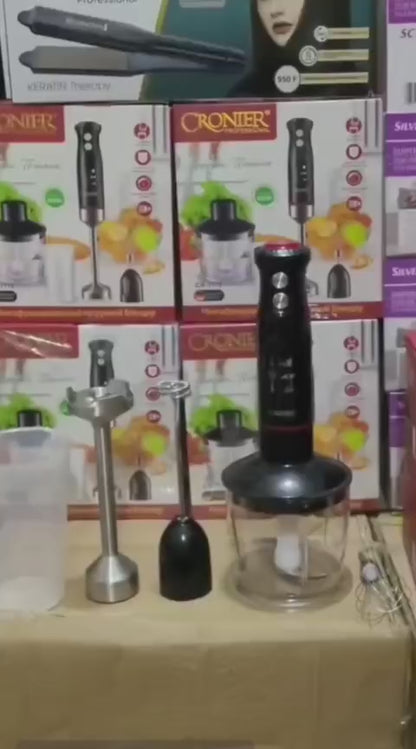 Cronier Professional 4-in-1 Hand Blender Set | Chopper, Blender, Coffee & Egg Beater, Whisker