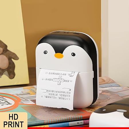 The Adorable Penguin Design Rechargeable Portable Mini Printer