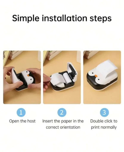 The Adorable Penguin Design Rechargeable Portable Mini Printer
